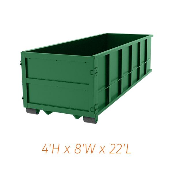 additional pickups can be requested during the rental period for twenty yard dumpsters